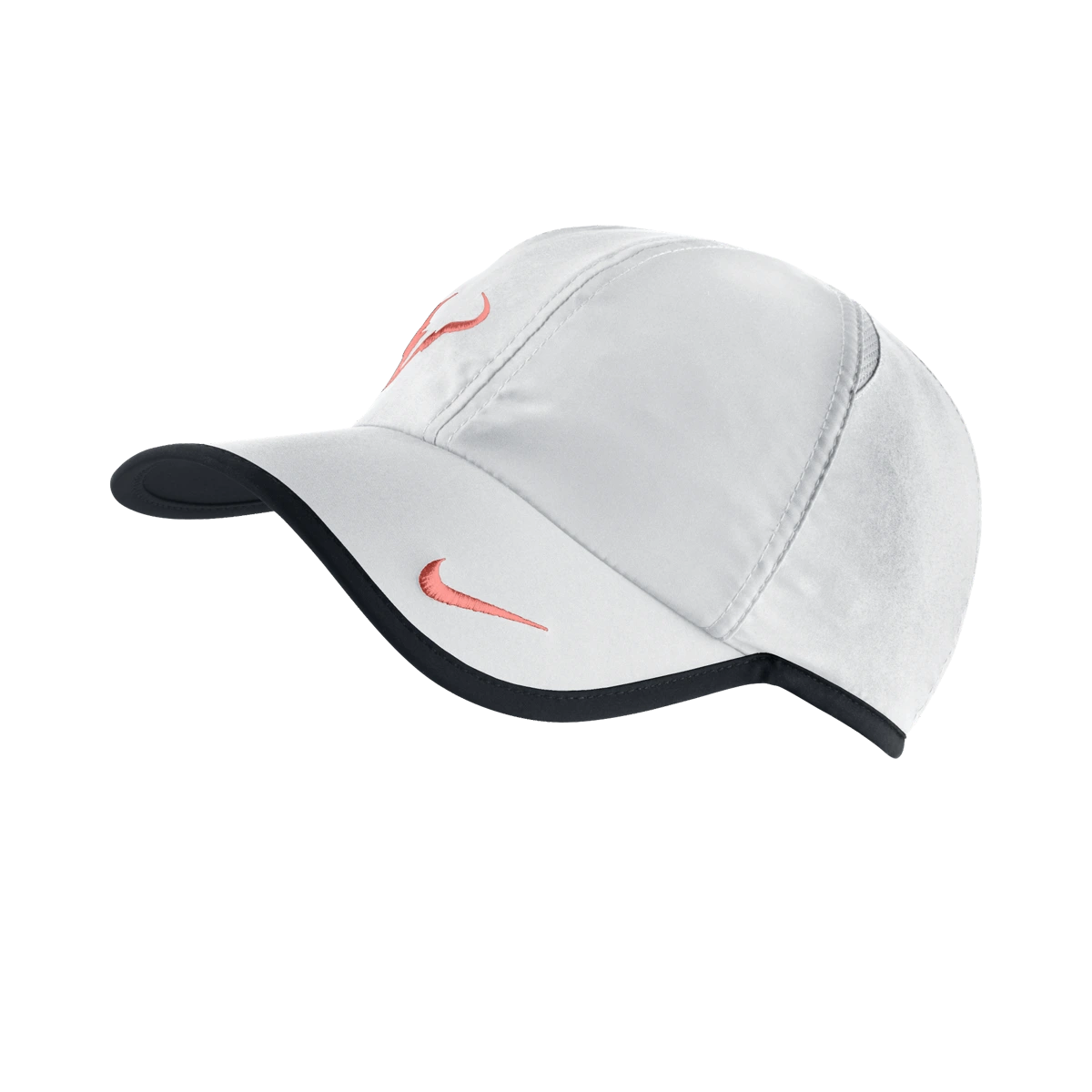 Nike Rafa Bull Logo hat in White w/Black & Light Wild Mango [398224-106] from the Fall 2010 tennis collection